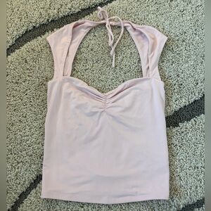 NWT Garage pink halter top with a ruched front